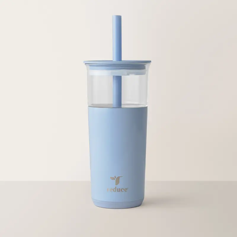 20oz Insulated Glass Tumbler – Portable Reusable Drink Cup for Iced Coffee, Boba & Cold Drinks