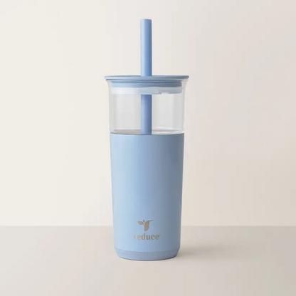 20oz Insulated Glass Tumbler – Portable Reusable Drink Cup for Iced Coffee, Boba & Cold Drinks