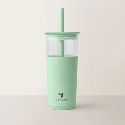 20oz Insulated Glass Tumbler – Portable Reusable Drink Cup for Iced Coffee, Boba & Cold Drinks