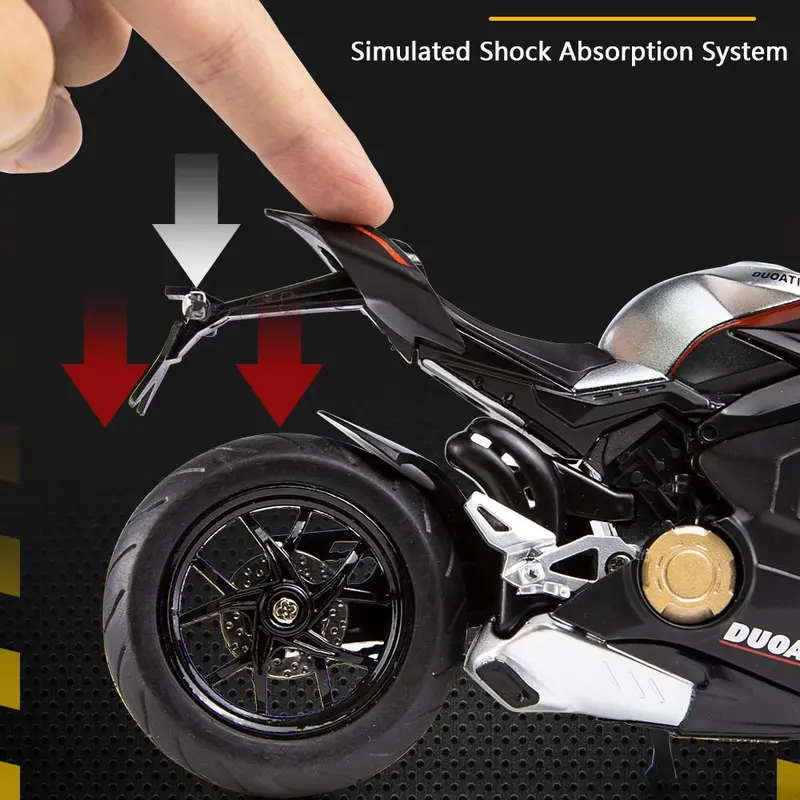 1:12 Scale Alloy Diecast Motorcycle Model, Realistic Metal Sport Bike Toy with Sound Effects and Smooth-Rolling Wheels