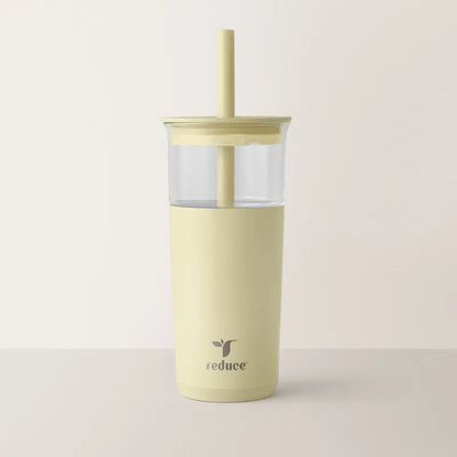 20oz Insulated Glass Tumbler – Portable Reusable Drink Cup for Iced Coffee, Boba & Cold Drinks