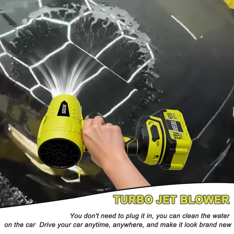 Cordless Turbo Jet Blower – High-Power Air Duster & Leaf Blower for Car Drying, Yard Cleaning & Snow Removal