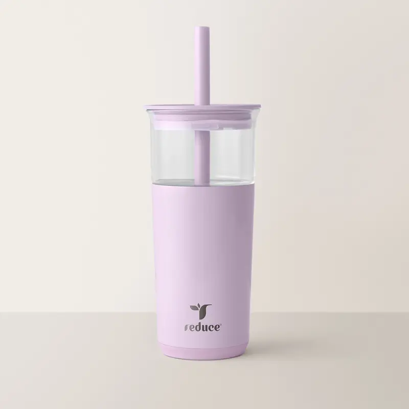 20oz Insulated Glass Tumbler – Portable Reusable Drink Cup for Iced Coffee, Boba & Cold Drinks
