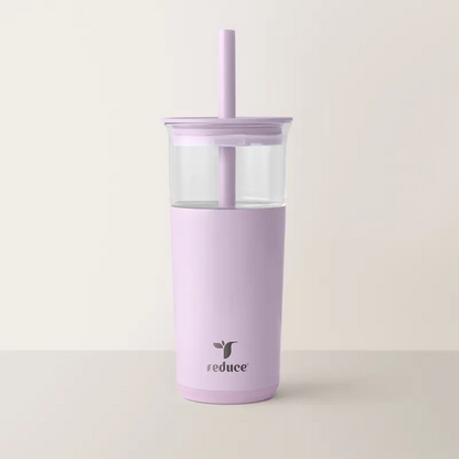 20oz Insulated Glass Tumbler – Portable Reusable Drink Cup for Iced Coffee, Boba & Cold Drinks