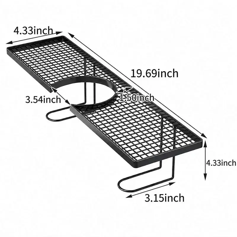 Carbon Steel Bathroom Organizer – No-Drill Vanity Counter Storage Rack for Skincare & Toiletries, 19.7" × 4.3"