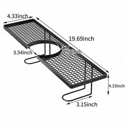 Carbon Steel Bathroom Organizer – No-Drill Vanity Counter Storage Rack for Skincare & Toiletries, 19.7" × 4.3"