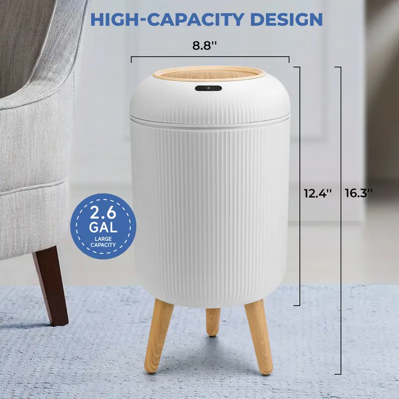 Smart Touchless Trash Can – Waterproof Automatic Motion Sensor Waste Bin for Bathroom & Office