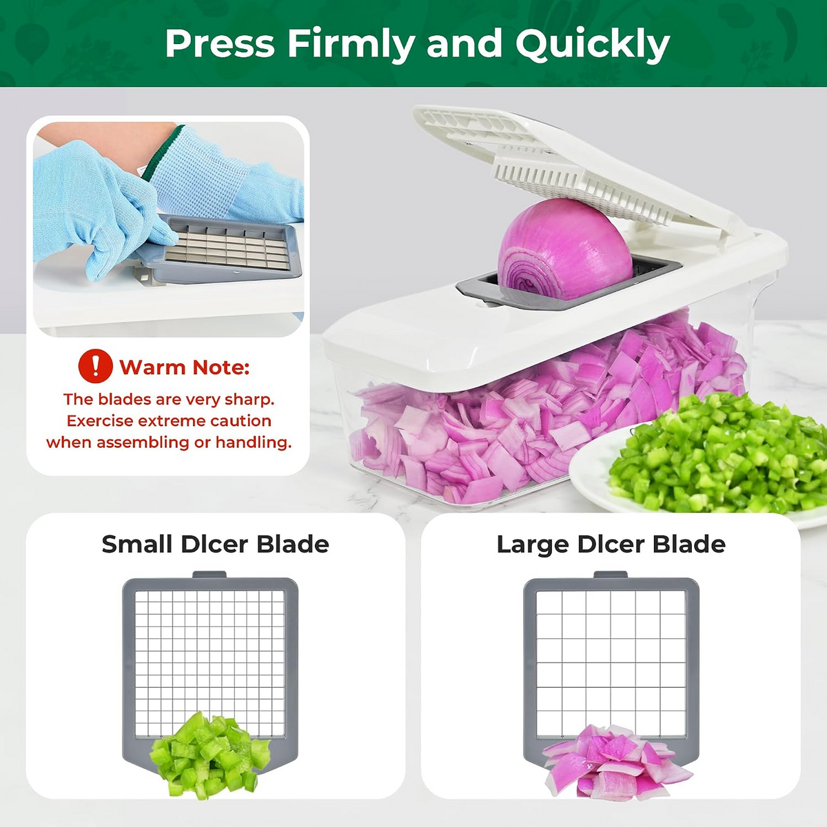 10-in-1 Vegetable Chopper & Mandoline Slicer, 6-Blade Food Cutter