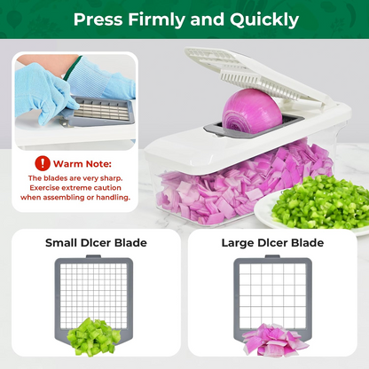 10-in-1 Vegetable Chopper & Mandoline Slicer, 6-Blade Food Cutter