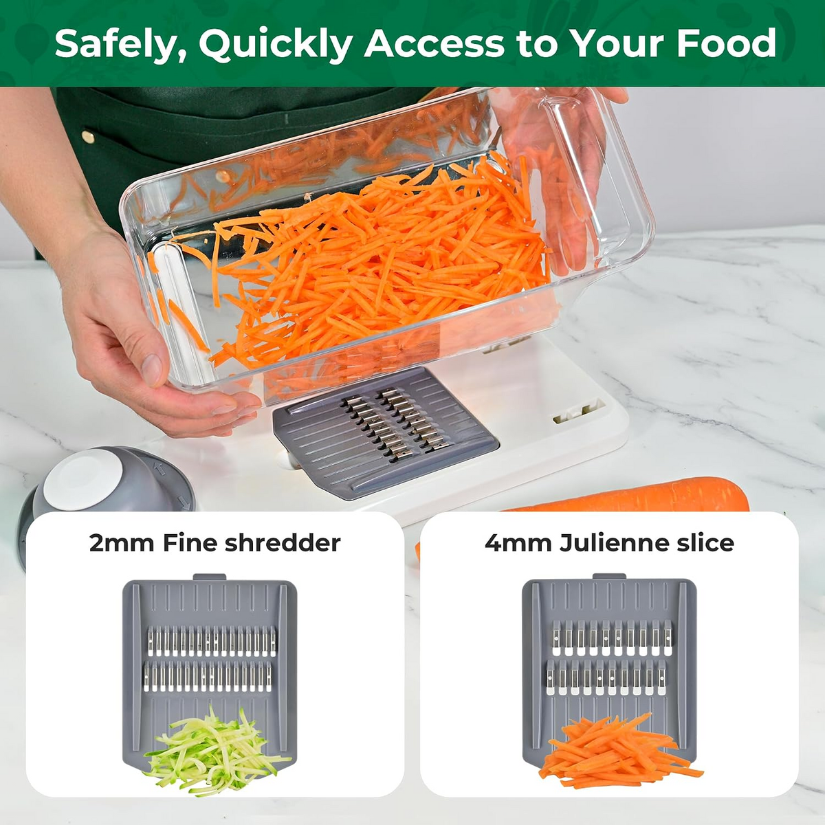 10-in-1 Vegetable Chopper & Mandoline Slicer, 6-Blade Food Cutter