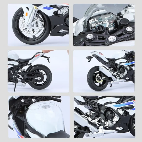 1:12 Scale Alloy Diecast Motorcycle Model, Realistic Metal Sport Bike Toy with Sound Effects and Smooth-Rolling Wheels