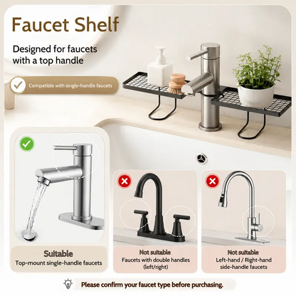 Carbon Steel Bathroom Organizer – No-Drill Vanity Counter Storage Rack for Skincare & Toiletries, 19.7" × 4.3"