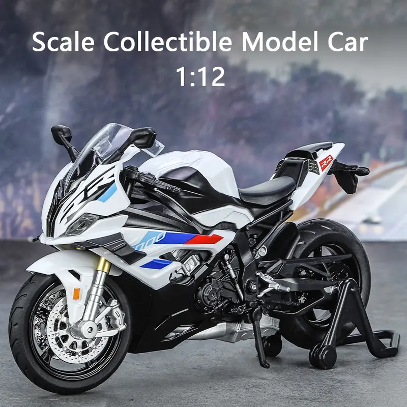 1:12 Scale Alloy Diecast Motorcycle Model, Realistic Metal Sport Bike Toy with Sound Effects and Smooth-Rolling Wheels