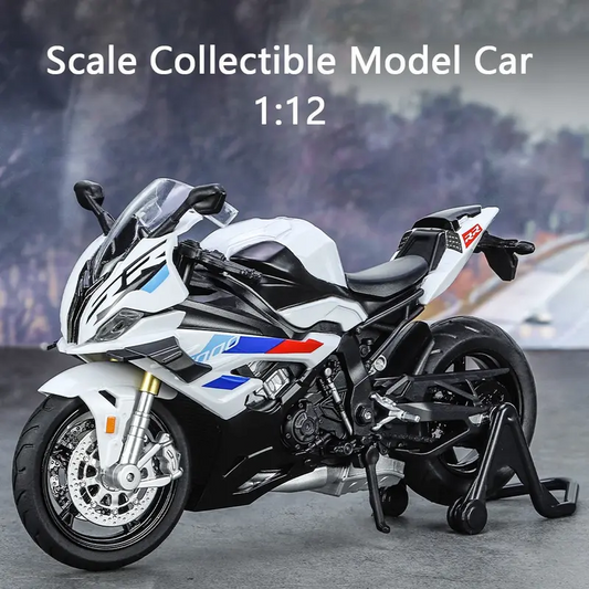 1:12 Scale Alloy Diecast Motorcycle Model, Realistic Metal Sport Bike Toy with Sound Effects and Smooth-Rolling Wheels