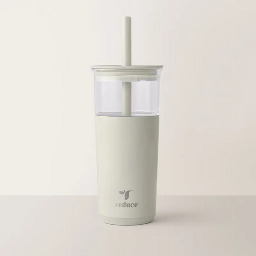 20oz Insulated Glass Tumbler – Portable Reusable Drink Cup for Iced Coffee, Boba & Cold Drinks